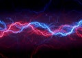 Blue and red lightning, abstract plasma background fire and ice