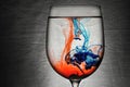 Blue and Red Liquid in Wine glass Royalty Free Stock Photo