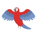 Blue red macaw icon cartoon vector. Parrot bird