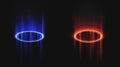 Blue and red magic portals