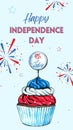 Blue And Red Minimalist Watercolor illustrated Happy 4th of July Independence Day Instagram Story