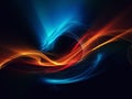 Blue red orange abstract dragon on black background beautiful Royalty Free Stock Photo