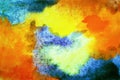 Blue red orange yellow abstract watercolor drawing. Colorful art background for design. Bright. Royalty Free Stock Photo