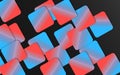 Blue and red overlapping squares background - Abstract geometric shapes wallpaper Royalty Free Stock Photo