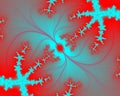 Blue red fractal flower texture, abstract background Royalty Free Stock Photo