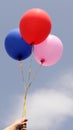 Blue red pink baloons Royalty Free Stock Photo