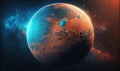 a blue and red planet with a star in the background Royalty Free Stock Photo