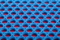 Blue and red plastic caps background