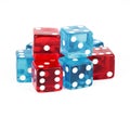 Blue and Red Poker Dice Cutout Royalty Free Stock Photo