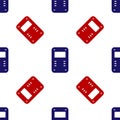 Blue and red Police assault shield icon isolated seamless pattern on white background. Vector Royalty Free Stock Photo