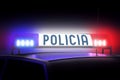 Blue and red police lights - Police English/ Policia Spanish