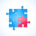 Blue and red puzzle Royalty Free Stock Photo