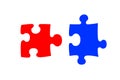 Blue and red puzzle piece Royalty Free Stock Photo