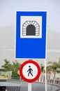 Blue and red road signs Royalty Free Stock Photo