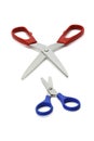 Blue and red scissors Royalty Free Stock Photo