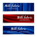 Blue and red silk fabric banners template Royalty Free Stock Photo