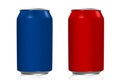 Blue and red soda cans Royalty Free Stock Photo