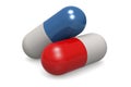 Blue and red tablet pill Royalty Free Stock Photo