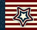 Blue and red USA stars and stripes page border. Royalty Free Stock Photo