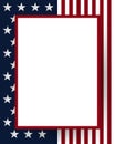 Blue and red USA stars and stripes page border frame design Royalty Free Stock Photo