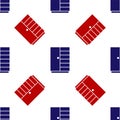 Blue and red Wardrobe icon isolated seamless pattern on white background. Vector Royalty Free Stock Photo