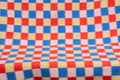 Blue, red and white checkered wool background