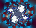 Blue red white fantasy fractal texture, abstract background Royalty Free Stock Photo