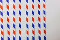 Blue,red,white vertical line on white background.