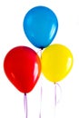 Blue red yellow bright balloons Royalty Free Stock Photo