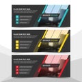 Blue red yellow corporate business banner template,