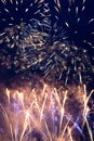 Blue red yellow firework Royalty Free Stock Photo