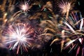 Blue red yellow firework Royalty Free Stock Photo