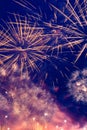 Blue red yellow firework Royalty Free Stock Photo