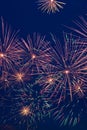 Blue red yellow firework Royalty Free Stock Photo