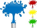 Blue, Red, Yellow and Green Paint Royalty Free Stock Photo