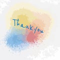 Thankyou paint splash watercolour illustration