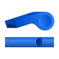Blue Referee Whistle Vector Royalty Free Stock Photo
