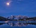 Blue reflection of lake Misurina Royalty Free Stock Photo