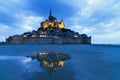 Blue reflection of Le Mont Saint-Michel Royalty Free Stock Photo