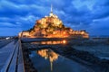 Blue reflection Le Mont Saint-Michel Royalty Free Stock Photo