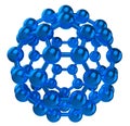 Blue reflective fulleren molecular structure Royalty Free Stock Photo