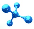 Blue reflective molecular structure on white