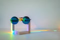 Sunglasses and raibow reflection Royalty Free Stock Photo