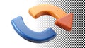 Blue refresh arrows, reload symbol, update, and cycle process png transparent image Generative AI