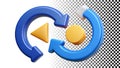 Blue refresh arrows sync icon, update and data transfer symbol png transparent image Generative AI