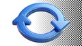 Blue refresh sync icon reload update circle arrow loop recycle png transparent image Generative AI