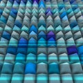 Blue relief in 3d with pyramids aligned Royalty Free Stock Photo