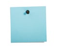 Blue reminder note with black pin Royalty Free Stock Photo