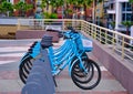 Blue Rental Bikes Royalty Free Stock Photo