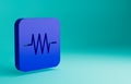 Blue Resistor in electronic circuit icon isolated on blue background. Minimalism concept. 3D render illustration